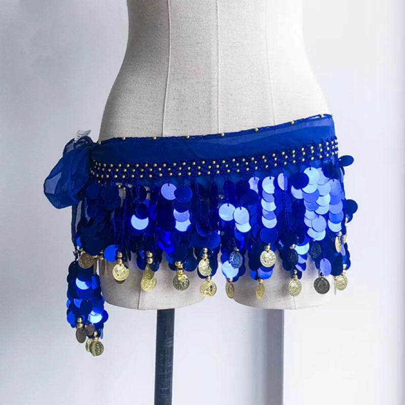 Pojas za trbuh za belly dance s perlicama – plastični, unisex, za odrasle, prilagodljiv