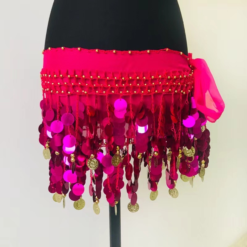 Pojas za trbuh za belly dance s perlicama – plastični, unisex, za odrasle, prilagodljiv