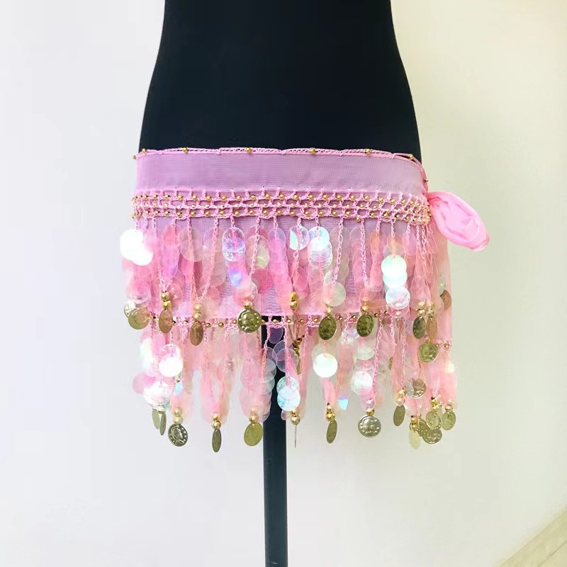 Pojas za trbuh za belly dance s perlicama – plastični, unisex, za odrasle, prilagodljiv