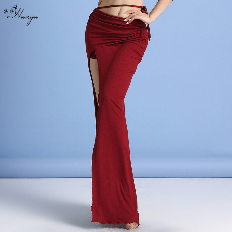 Suknja Belly Dance za žene – Modalno-elastična tkanina, duga suknja s bočnim prorezom, za početnice, Ljeto 2022