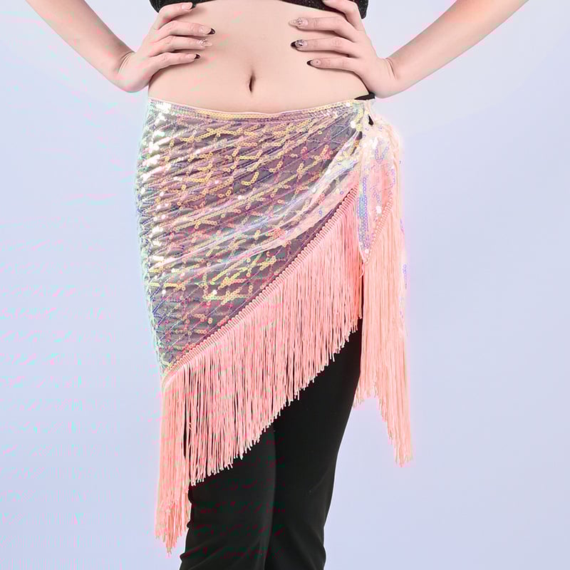 Șal de șold pentru belly dance cu paiete și ciucuri, pentru dans oriental (vară 2025, poliester, peste 95% poliester, stil: street trendsetter)