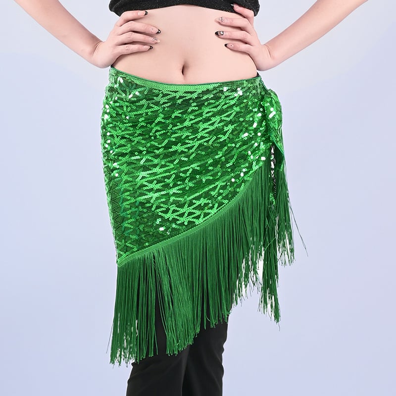 Șal de șold pentru belly dance cu paiete și ciucuri, pentru dans oriental (vară 2025, poliester, peste 95% poliester, stil: street trendsetter)