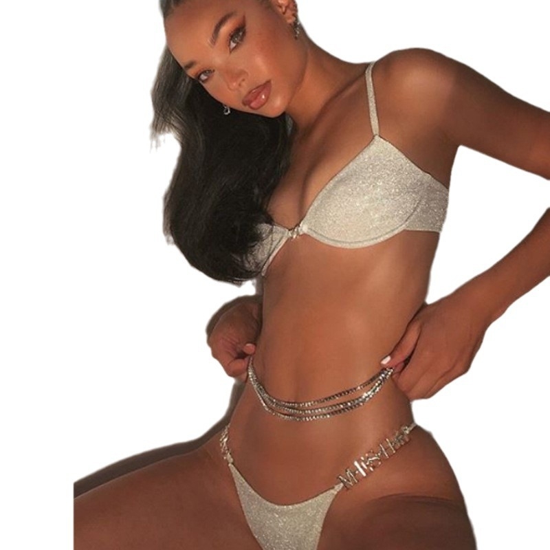 Kūno grandinė juosmeniui – moterų daugiasluoksnė grandinė iš lydinio, elektroplakavimas, balti kristalai ir platinos brangakmeniai