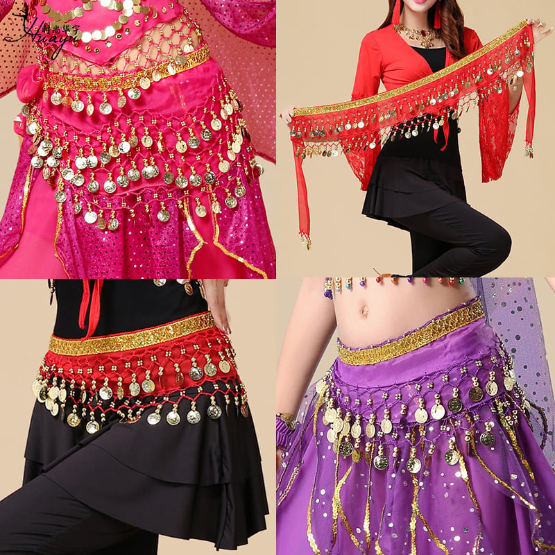 Remen za belly dance i šal oko kuka za indijske plesne nastupe, za vježbu.