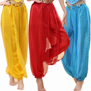 Šifon hlače za trening za indijski folklorni ples i belly dance