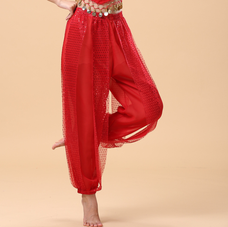 Šifon hlače za trening za indijski folklorni ples i belly dance