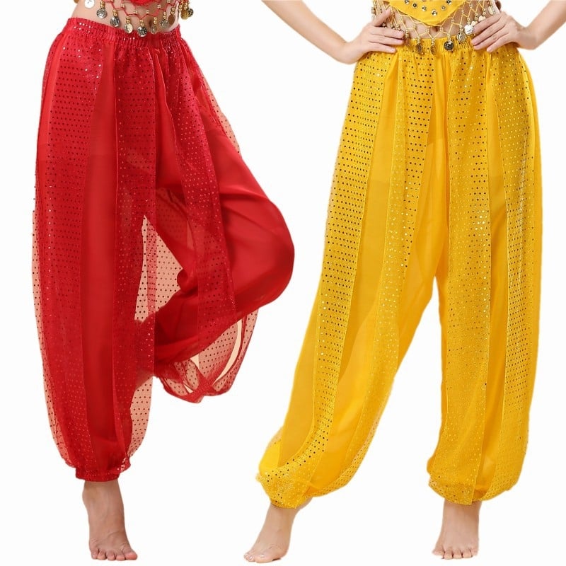 Šifon hlače za trening za indijski folklorni ples i belly dance