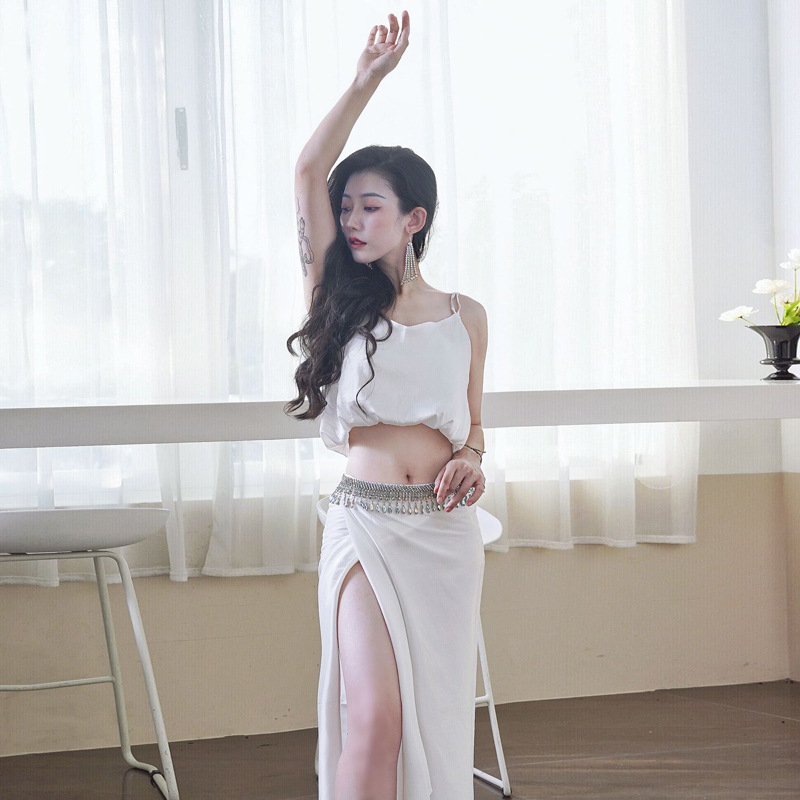 Metalni pojas za struk za belly dance s resicama i kristalima — pojas s jednim krugom, Jinhang Craft