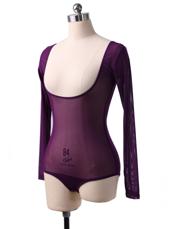 Belly Dance bodi od Water Gauze tkanine, dugi rukavi, jednofarbni, Nylon materijal i Nylon podstava
