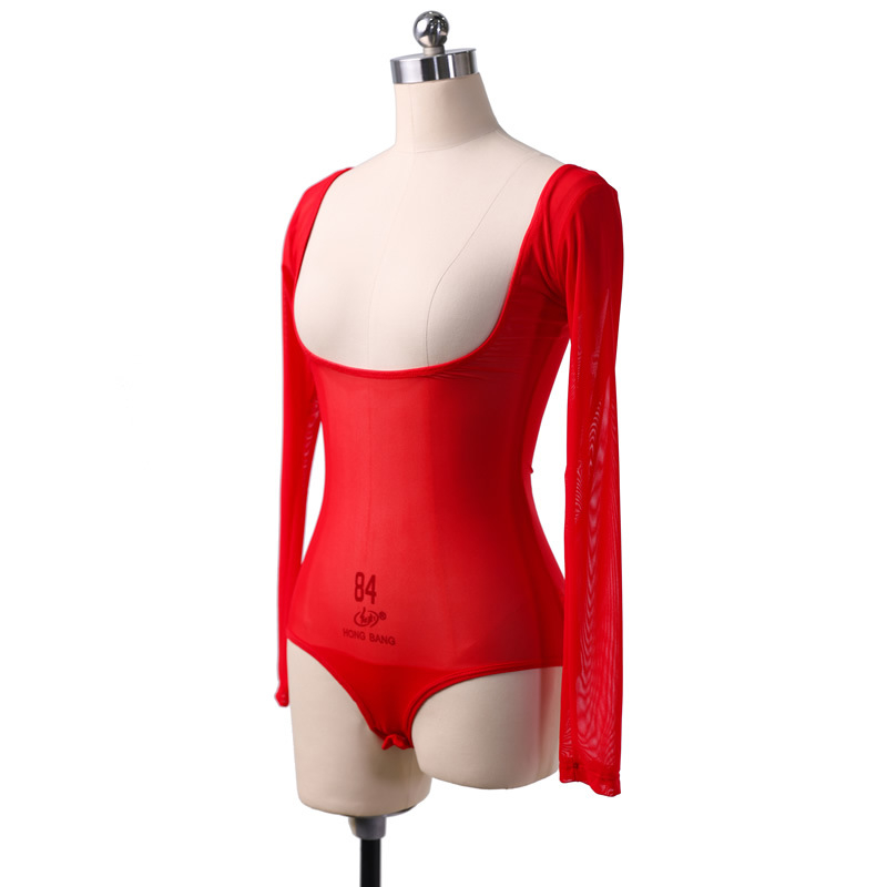 Belly Dance bodi od Water Gauze tkanine, dugi rukavi, jednofarbni, Nylon materijal i Nylon podstava