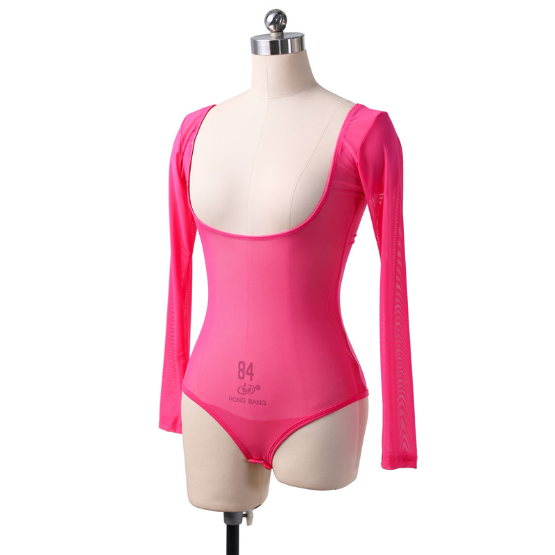 Belly Dance bodi od Water Gauze tkanine, dugi rukavi, jednofarbni, Nylon materijal i Nylon podstava