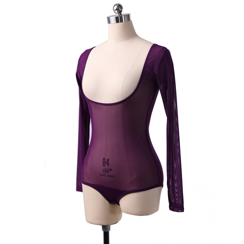 Belly Dance bodi od Water Gauze tkanine, dugi rukavi, jednofarbni, Nylon materijal i Nylon podstava