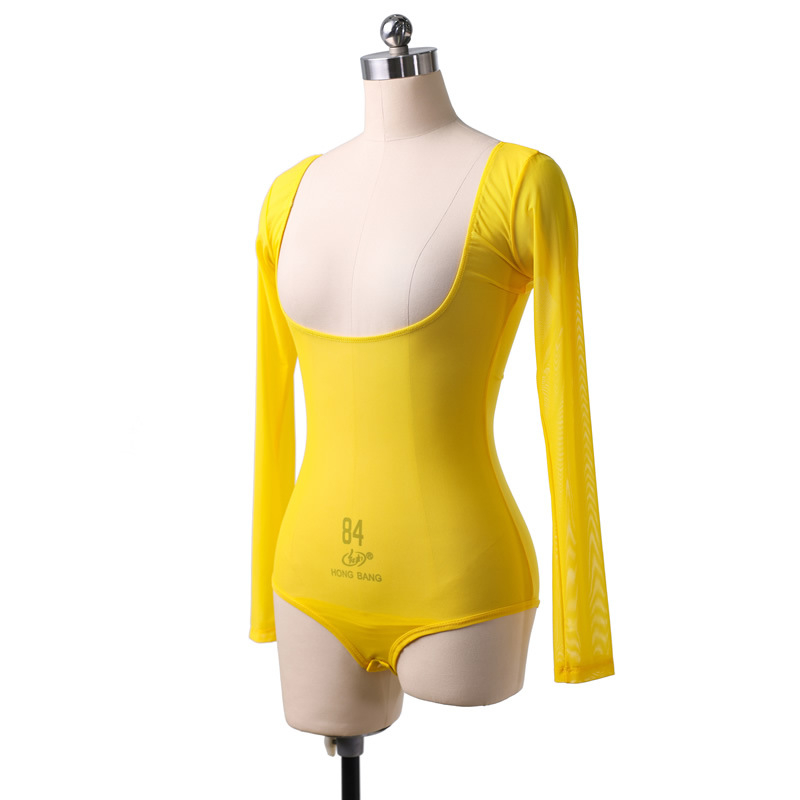 Belly Dance bodi od Water Gauze tkanine, dugi rukavi, jednofarbni, Nylon materijal i Nylon podstava