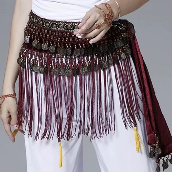 Pojas za struk za belly dance s resicama – etnički tribalni plesni pojas za žene