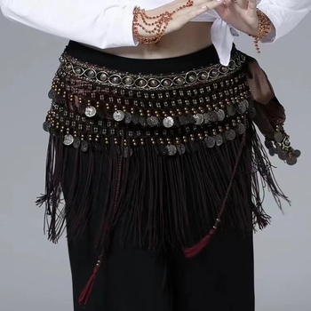 Pojas za struk za belly dance s resicama – etnički tribalni plesni pojas za žene