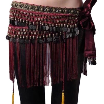 Pojas za struk za belly dance s resicama – etnički tribalni plesni pojas za žene