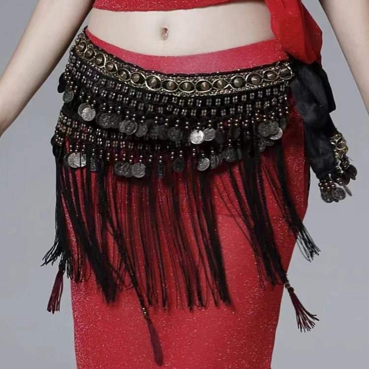 Pojas za struk za belly dance s resicama – etnički tribalni plesni pojas za žene