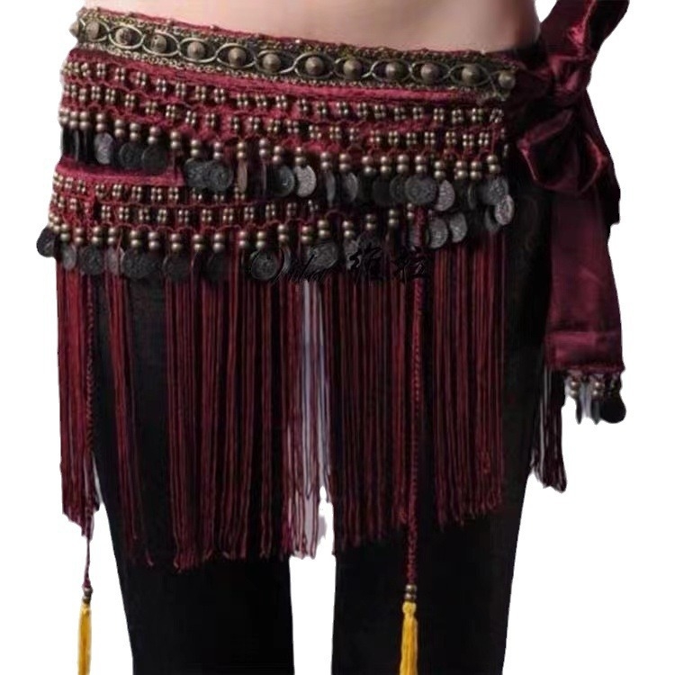 Pojas za struk za belly dance s resicama – etnički tribalni plesni pojas za žene