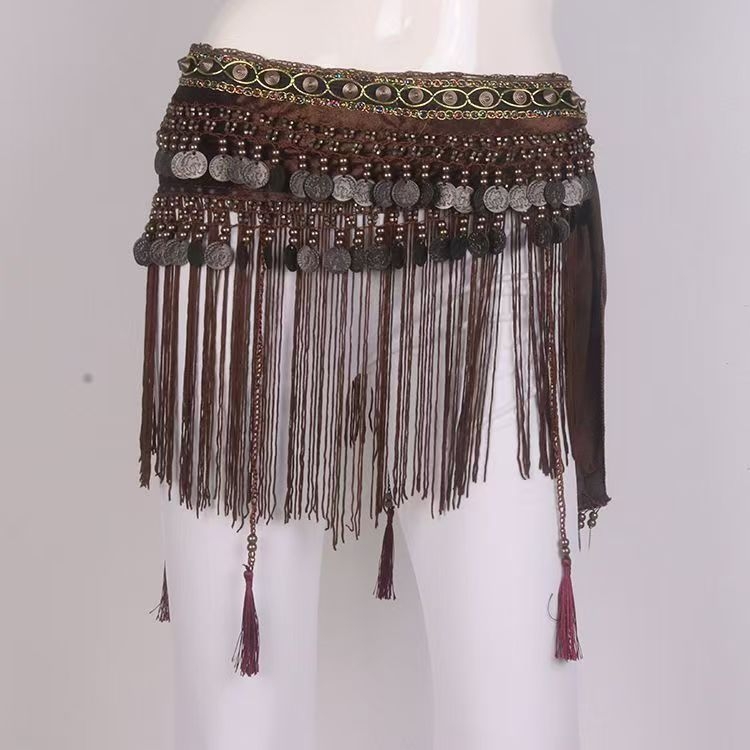 Pojas za struk za belly dance s resicama – etnički tribalni plesni pojas za žene
