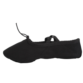 Plesne cipele za odrasle, unisex – meka potplata s Velcro, gornji dio od platna, ravna peta, zaobljena špička