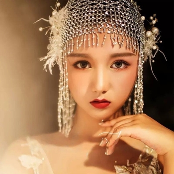 Гребен за коса с перлени мъниста и дълги ресни, електроплатиран, детски стил, корейска версия, модел 0120-1