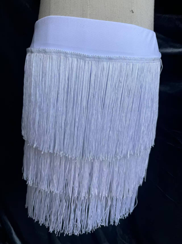 Latino plesni kostim za odraslu ženu, suknja s resicama, Milk Silk tkanina s 95% spandexa, pogodan za latino ples, belly dance i ballroom plesove