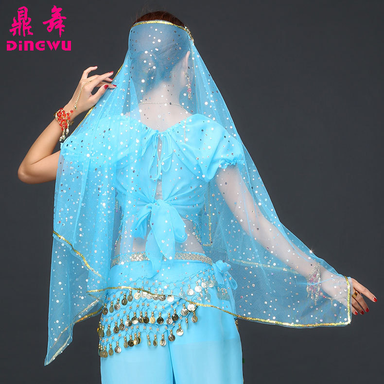 Ding Dance Belly Dance Headwear s ukrasnim novčićima za odrasle žene, poliester šal