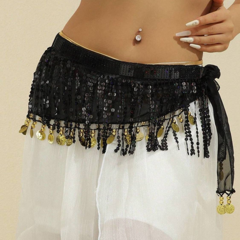 Lanac za struk za belly dance s bojtovima, metalni, dvostruki krug pojasa
