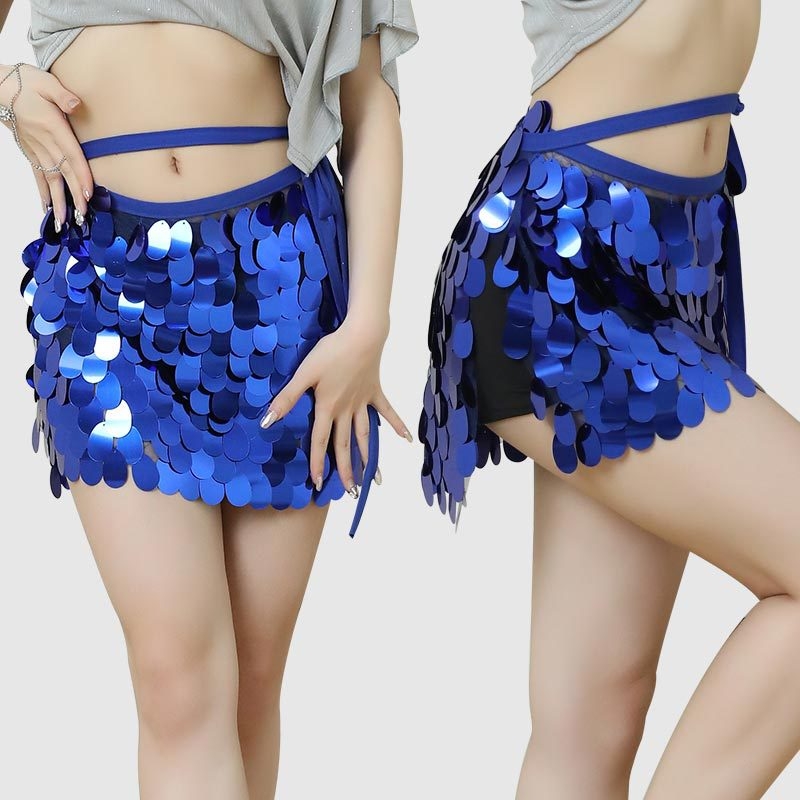 Dancer Belly Dance set s blještavom suknjom, pojaseom i hip šalom – Spandex tkanina, Vinylon 90% sastav, ljeto 2023, ženski kazališni kostim