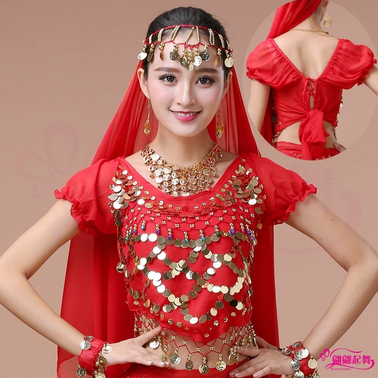 Kostim za ples stomaka – top kratkih rukava za indijske i Xinjiang narodne plesove