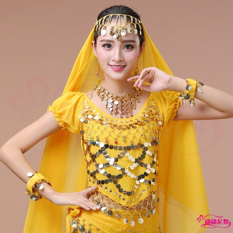Kostim za ples stomaka – top kratkih rukava za indijske i Xinjiang narodne plesove