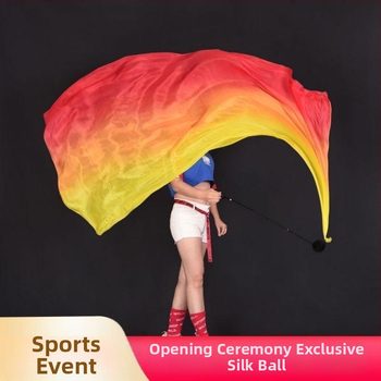 Аксесоар за танц на корема с градиентна коприна кърпа и висящо топче (Марка: Other; Възрастова група: Възрастни; Пускане: Лято 2021; Приложение: сценично изпълнение/откриване)