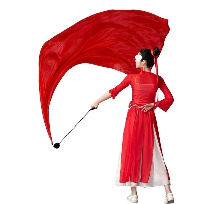 Аксесоар за танц на корема с градиентна коприна кърпа и висящо топче (Марка: Other; Възрастова група: Възрастни; Пускане: Лято 2021; Приложение: сценично изпълнение/откриване)