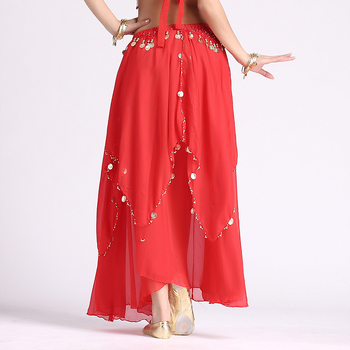 Юбка за ориенталски танц за сценични изпълнения - женски модел, смес от химически влакна, спандекс 80–90%, течен дизайн, есен 2022