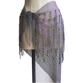 Traka za struk za belly dance s rhinestones i resicama od mrežaste tkanine, jedan kopča, za žene, proljeće 2023