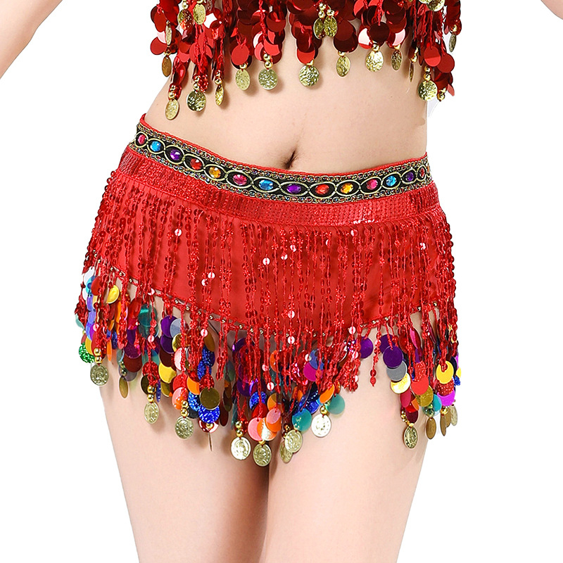 Pojas za bokove za Belly Dance – šifon, perlice i resice, jedinstveni kružni pojas, brend Dancer