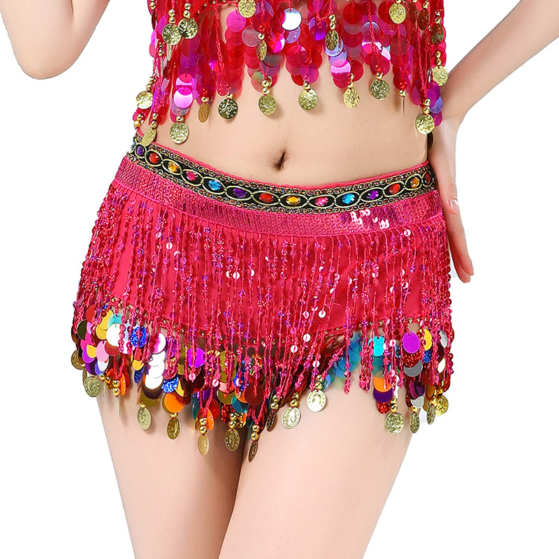 Pojas za bokove za Belly Dance – šifon, perlice i resice, jedinstveni kružni pojas, brend Dancer