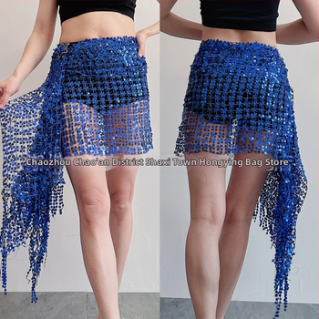 Centură pentru șolduri Belly Dance cu paiete și broderie, poliester, primăvara 2025, stil sexy street fashion