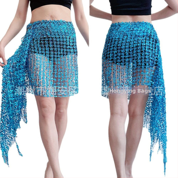 Centură pentru șolduri Belly Dance cu paiete și broderie, poliester, primăvara 2025, stil sexy street fashion