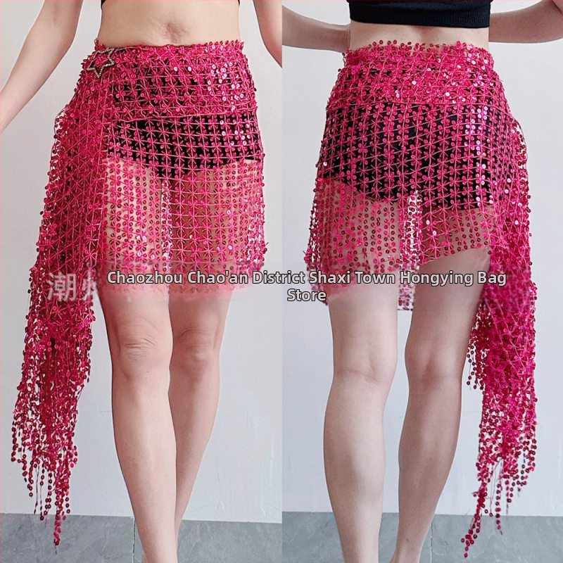 Centură pentru șolduri Belly Dance cu paiete și broderie, poliester, primăvara 2025, stil sexy street fashion