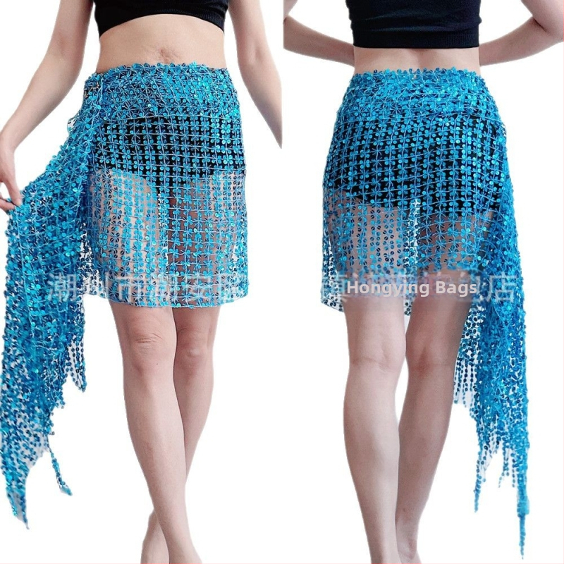 Centură pentru șolduri Belly Dance cu paiete și broderie, poliester, primăvara 2025, stil sexy street fashion