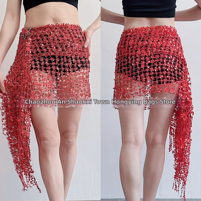 Centură pentru șolduri Belly Dance cu paiete și broderie, poliester, primăvara 2025, stil sexy street fashion