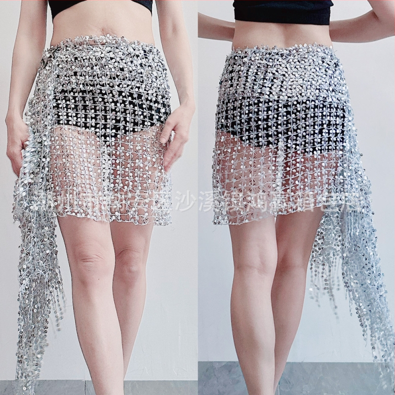 Centură pentru șolduri Belly Dance cu paiete și broderie, poliester, primăvara 2025, stil sexy street fashion