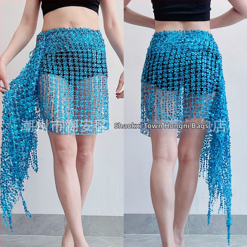 Centură pentru șolduri Belly Dance cu paiete și broderie, poliester, primăvara 2025, stil sexy street fashion