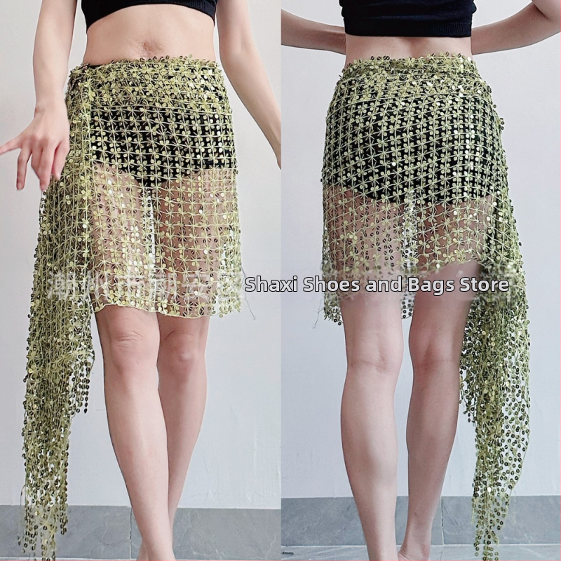 Centură pentru șolduri Belly Dance cu paiete și broderie, poliester, primăvara 2025, stil sexy street fashion