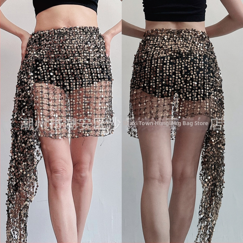 Centură pentru șolduri Belly Dance cu paiete și broderie, poliester, primăvara 2025, stil sexy street fashion