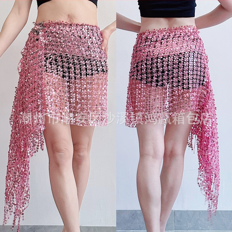 Centură pentru șolduri Belly Dance cu paiete și broderie, poliester, primăvara 2025, stil sexy street fashion