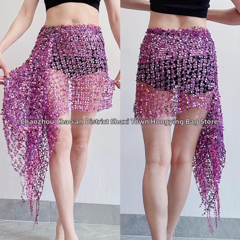 Centură pentru șolduri Belly Dance cu paiete și broderie, poliester, primăvara 2025, stil sexy street fashion