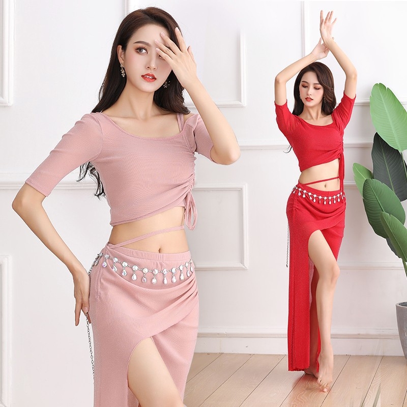 Set za vježbanje plesom trbuha s mrežastim svilenim gazom; Marka Butterfly; glavni materijal: Spandex; postotak glavnog materijala: 70–80%; naziv tkanine: Silver Silk Gauze; pogodno za Belly Dance
