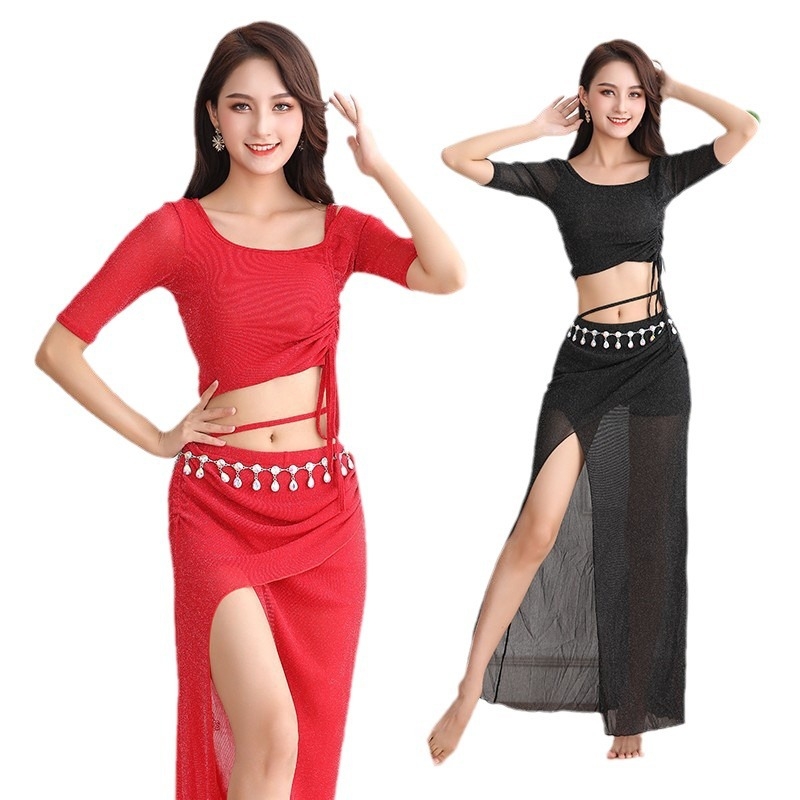 Set za vježbanje plesom trbuha s mrežastim svilenim gazom; Marka Butterfly; glavni materijal: Spandex; postotak glavnog materijala: 70–80%; naziv tkanine: Silver Silk Gauze; pogodno za Belly Dance